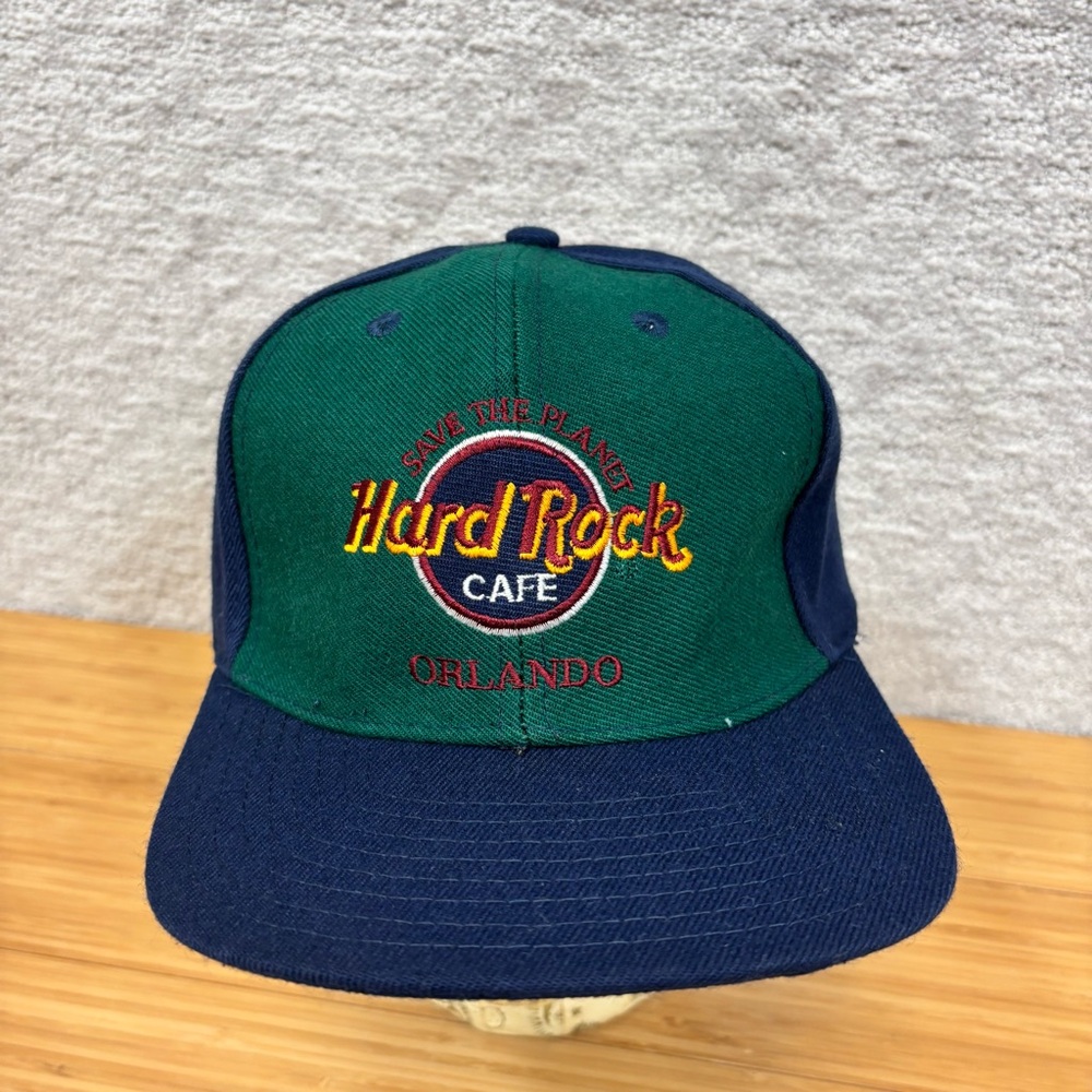 Vtg Snapback Hard Rock Cafe‎ Orlando  Hat Cap save the planet